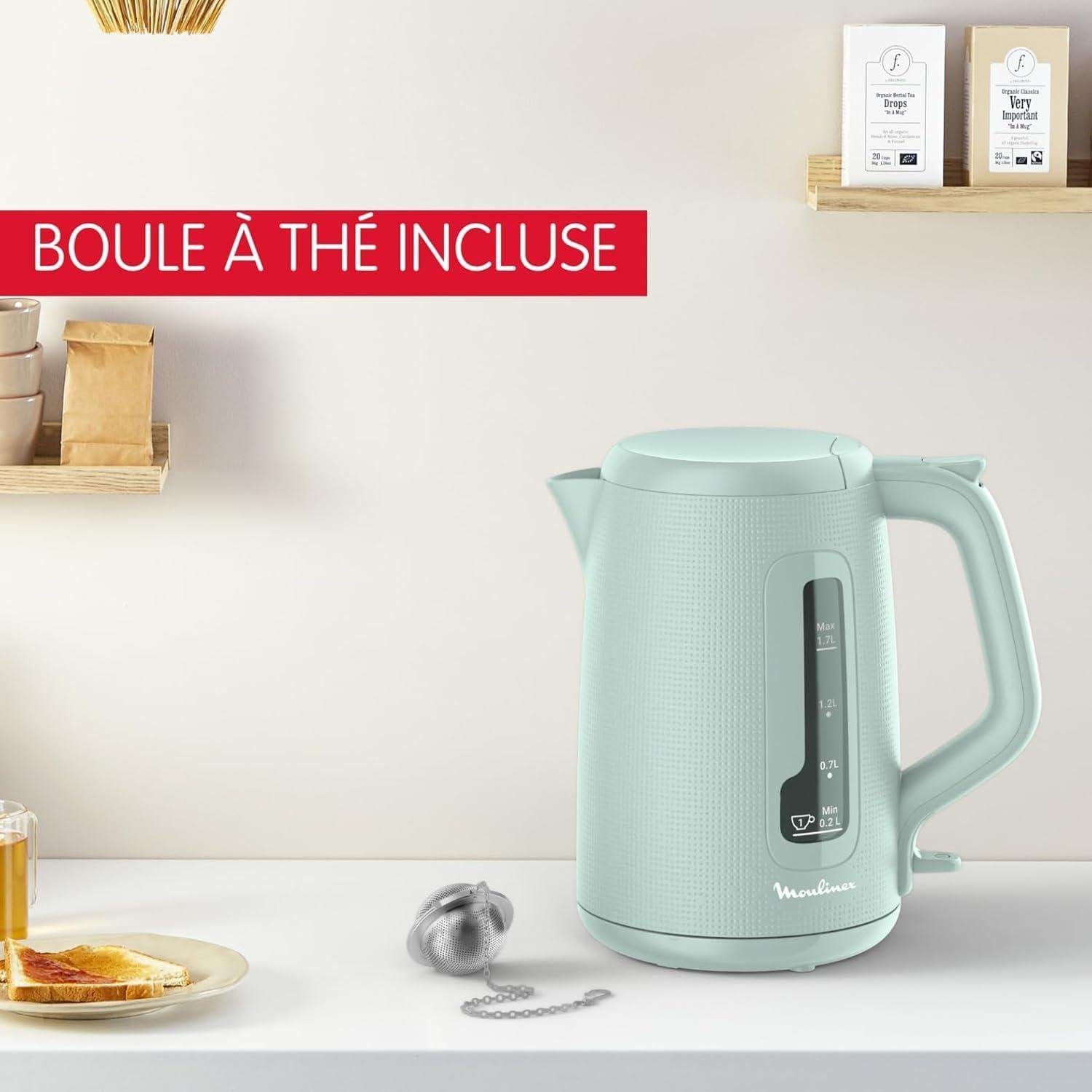 Bouilloire Électrique Sans Fil 1.7L 2400W Avec Filtre Anticalcaire Amovible - Moulinex Morning Plus BY2M1310 – Image 7