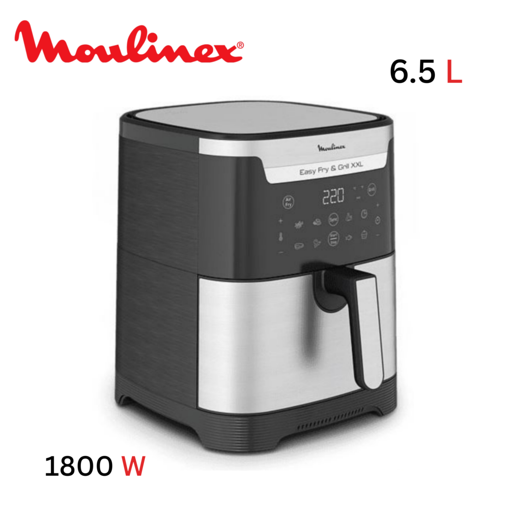 Friteuse Air Fryer 2 En 1 sans huile 6.5L 1800W – 8 Programmes Inox – Moulinex Easy Fry And Grill XXL EZ801D10