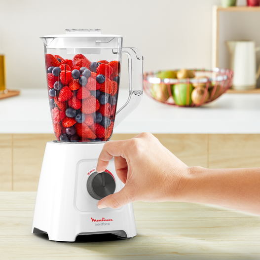 Blender Mixeur Electrique 600W 2 Litres 2 Vitesses et turbo - 4 Lames Avec Système Smart Lock - Moulinex Blendforce LM420110 – Image 3