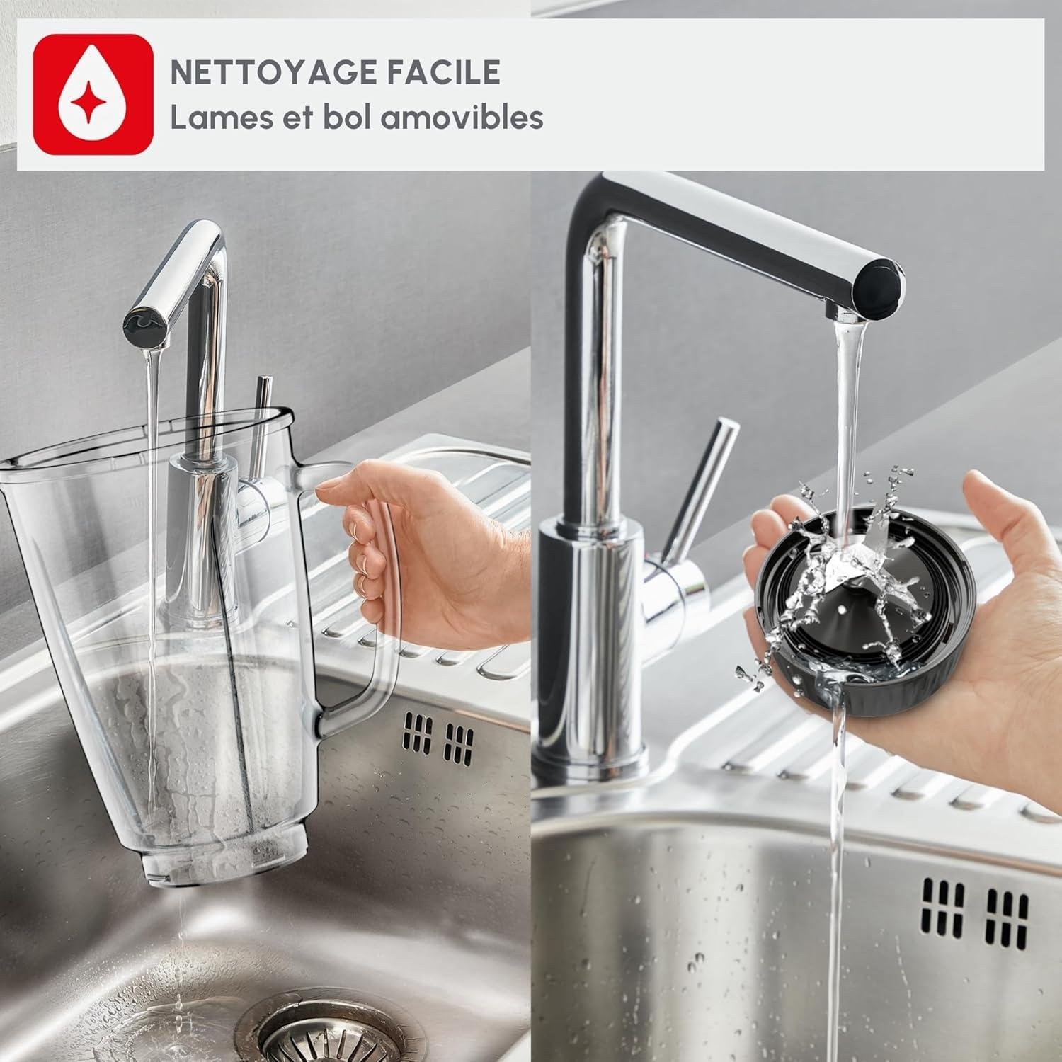 خلاط كهربائي بوعاء زجاجي بسعة 1.75 لتر وقوة 800 واط مع سرعتين ووظيفة النبض (Pulse) – Moulinex BlendForce Glass LM435810 - الصورة 7