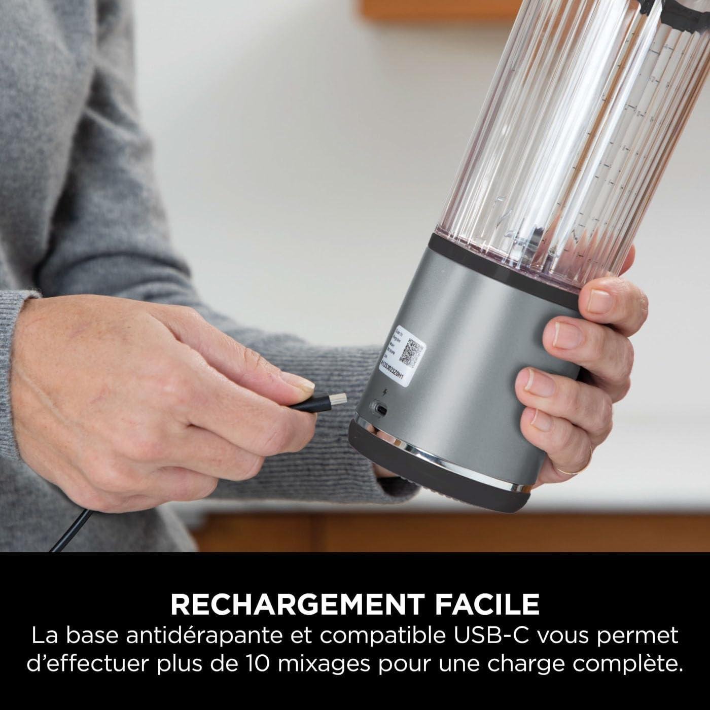 Blender Mixeur Portable À Main 530mL Sans Fil - Rechargeable USB - Ninja Blast BC151EUBK – Image 4