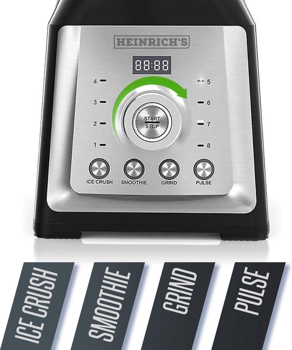 Blender Mixeur Professionnel 2000W 2L 32000 tr/min - 8 vitesses avec 4 programmes - Fonction Ice Crush - Heinrich's HPM 8160 – Image 2
