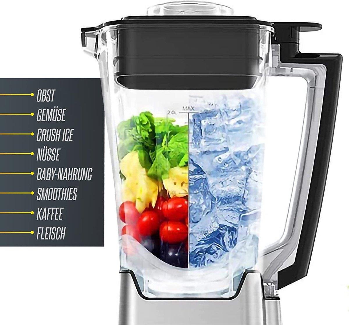 Blender Mixeur Professionnel 2000W 2L 32000 tr/min - 8 vitesses avec 4 programmes - Fonction Ice Crush - Heinrich's HPM 8160 – Image 6