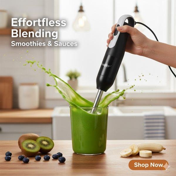 خلاط يدوي من الفولاذ المقاوم للصدأ 3 في 1 بقدرة 300 واط، مع خفاقة وكأس قياس – Sonifer SF-8165 - الصورة 7