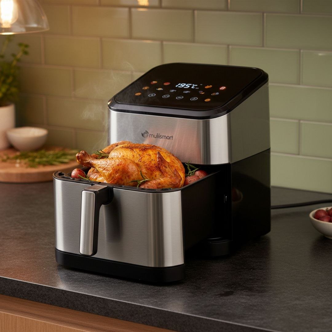 Friteuse Air fryer sans huile 8L 1800W INOX avec 10 Programmes et Écran Digital Multismart MS-AF3248 – Image 3