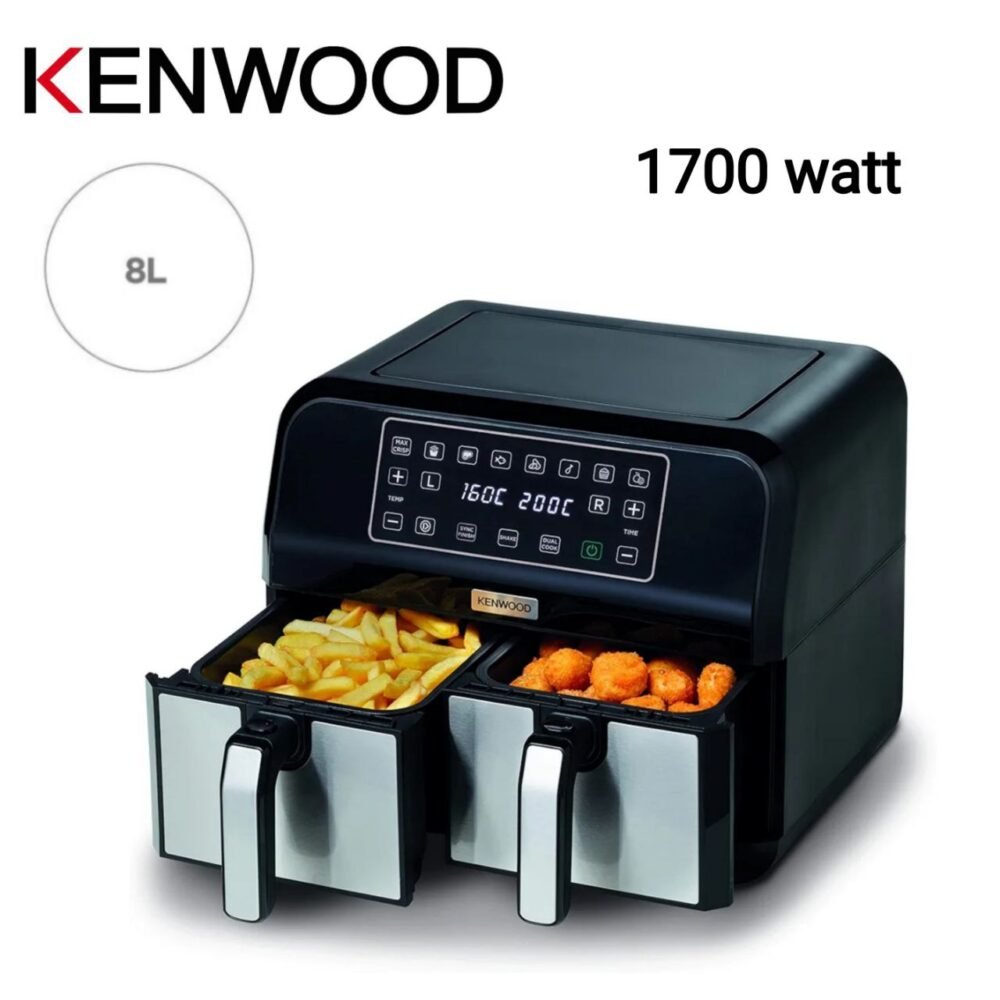 Friteuse Air Fryer sans huile 1700W 8L Double Panier Dual Zone Tactile Avec 8 Programmes - Kenwood kHealthy FRY TWIN HFM75