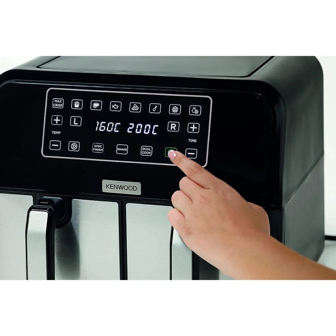 مقلاة هوائية بدون زيت 1700 واط سعة 8 لتر بسلتين Dual Zone تعمل باللمس مع 8 برامج – Kenwood kHealthy FRY TWIN HFM75. - الصورة 2