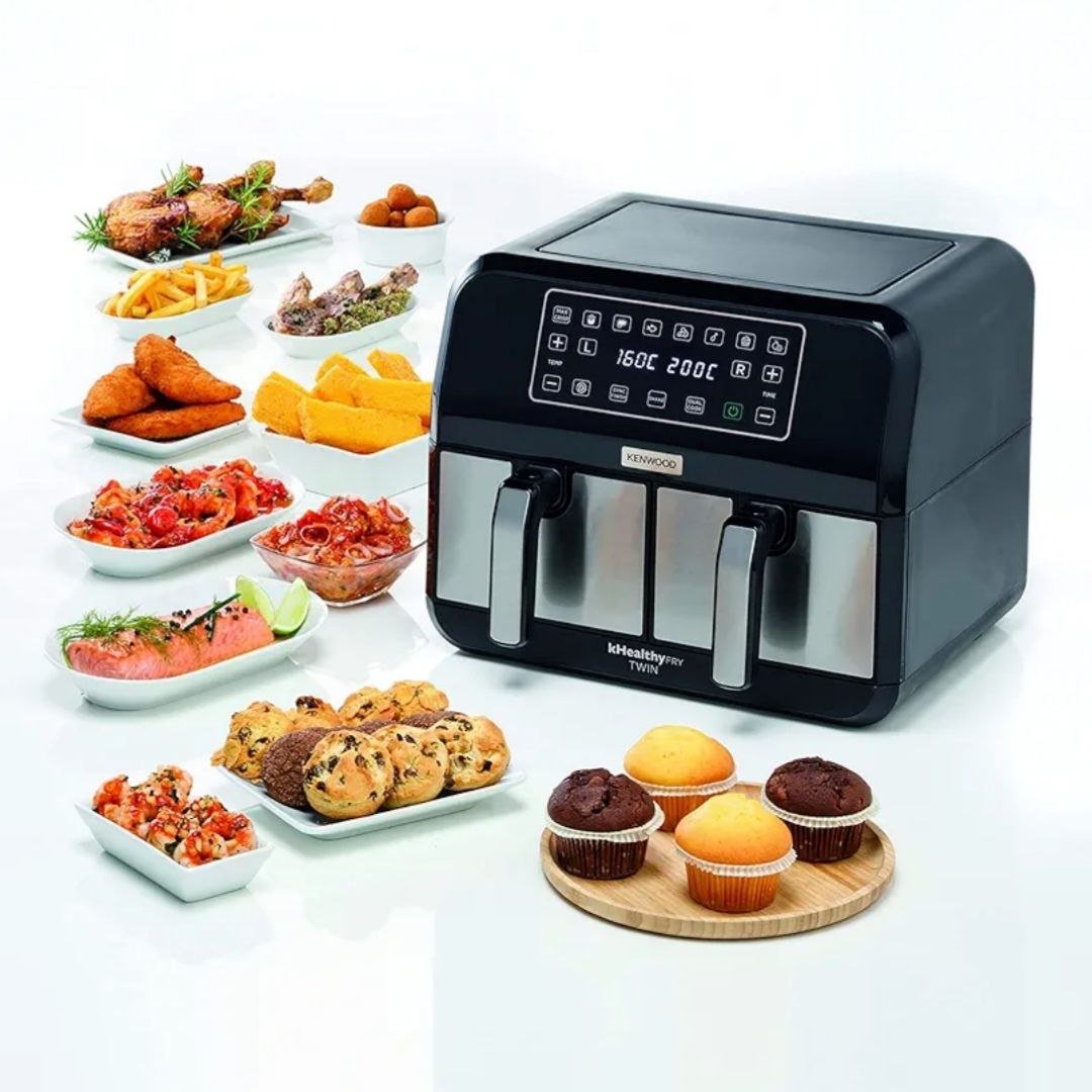 مقلاة هوائية بدون زيت 1700 واط سعة 8 لتر بسلتين Dual Zone تعمل باللمس مع 8 برامج – Kenwood kHealthy FRY TWIN HFM75. - الصورة 7