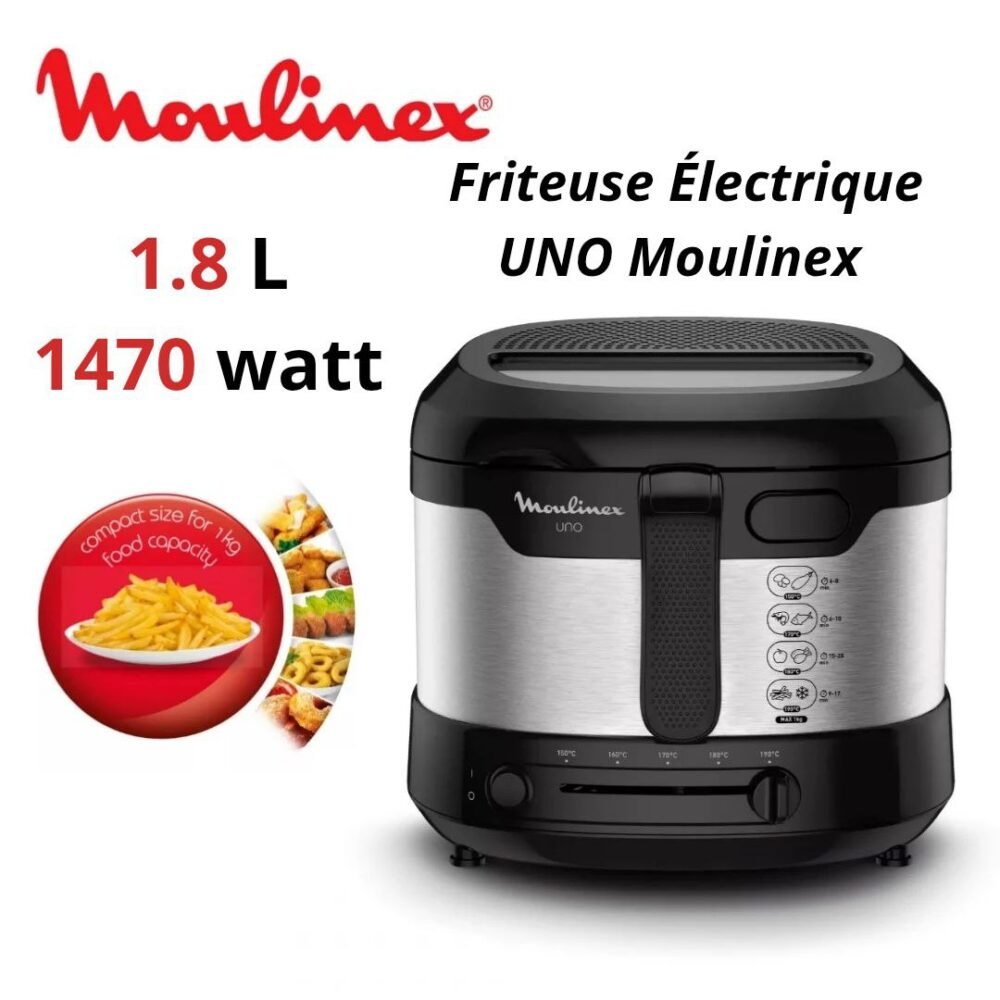 Friteuse Électrique a huile 1.8L 1470W 1KG Moulinex UNO AF215D10