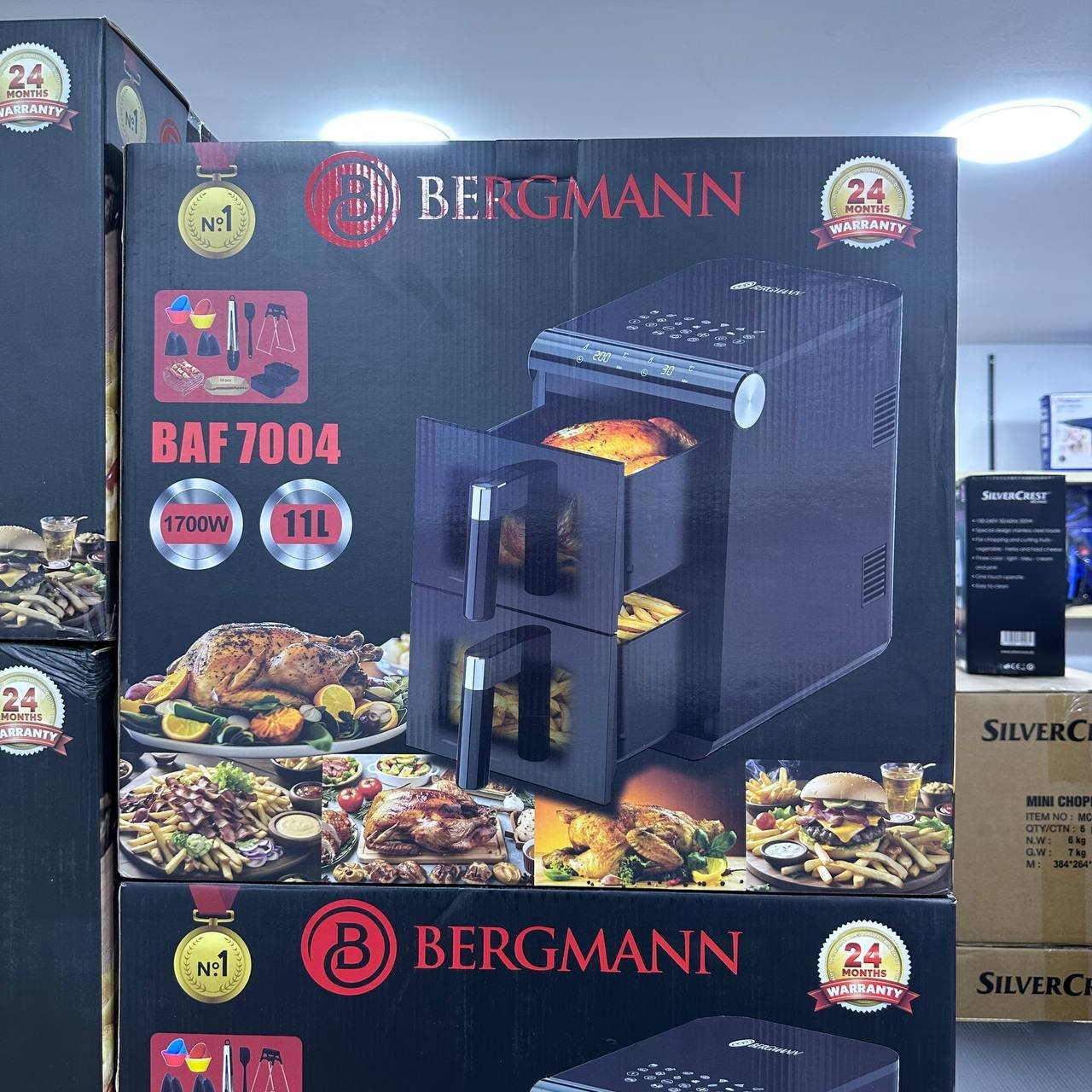 Friteuse Air Fryer Sans Huile 11L 1700W Double Bac Vertical Avec Fenêtre - Bergmann BAF 7004 – Image 7