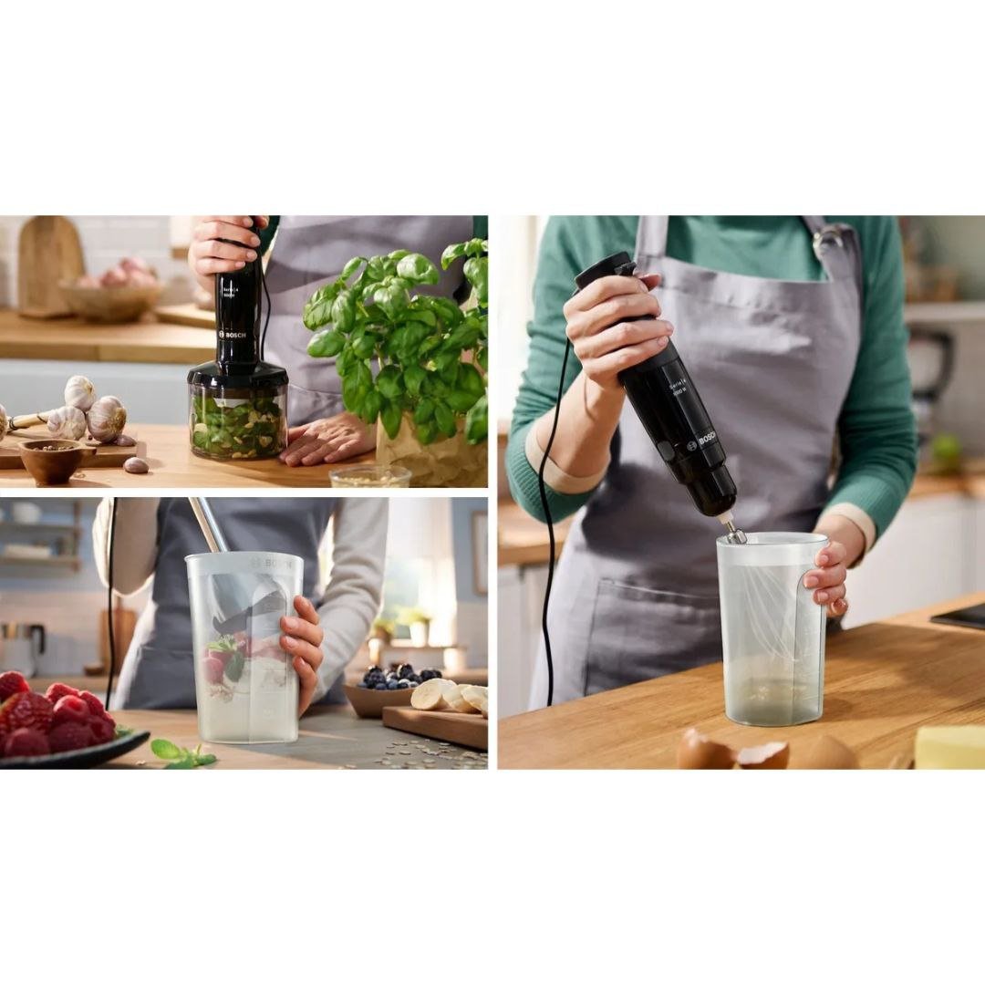 خلاط يدوي 4 في 1 - 1000 واط مع مفرمة ومضرب وكأس قياس – Bosch ErgoMaster Series 4 MSM4B621 – صنع في سلوفينيا - الصورة 3