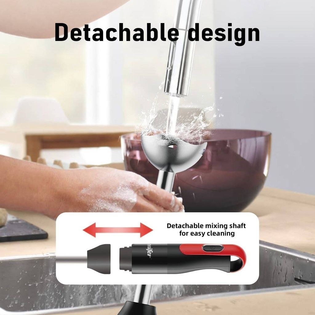 خلاط يدوي من الفولاذ المقاوم للصدأ 3 في 1 بقدرة 300 واط، مع خفاقة وكأس قياس – Sonifer SF-8165 - الصورة 8