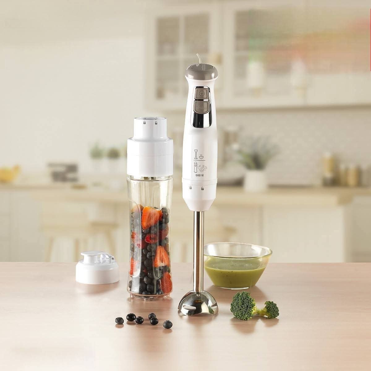 Bras Mixeur Avec Mini Blender 2en1 600W 2 Vitesses avec Verre Doseur 0.6L SilverCrest HB6038YF-N – Image 3