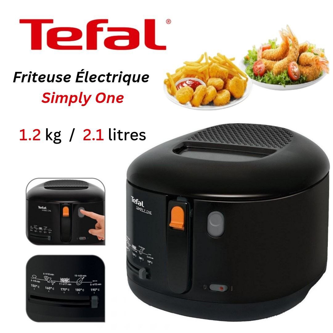 Friteuse Électrique à huile 1900W 1.2KG 2.1L Tefal Simply One FF160815