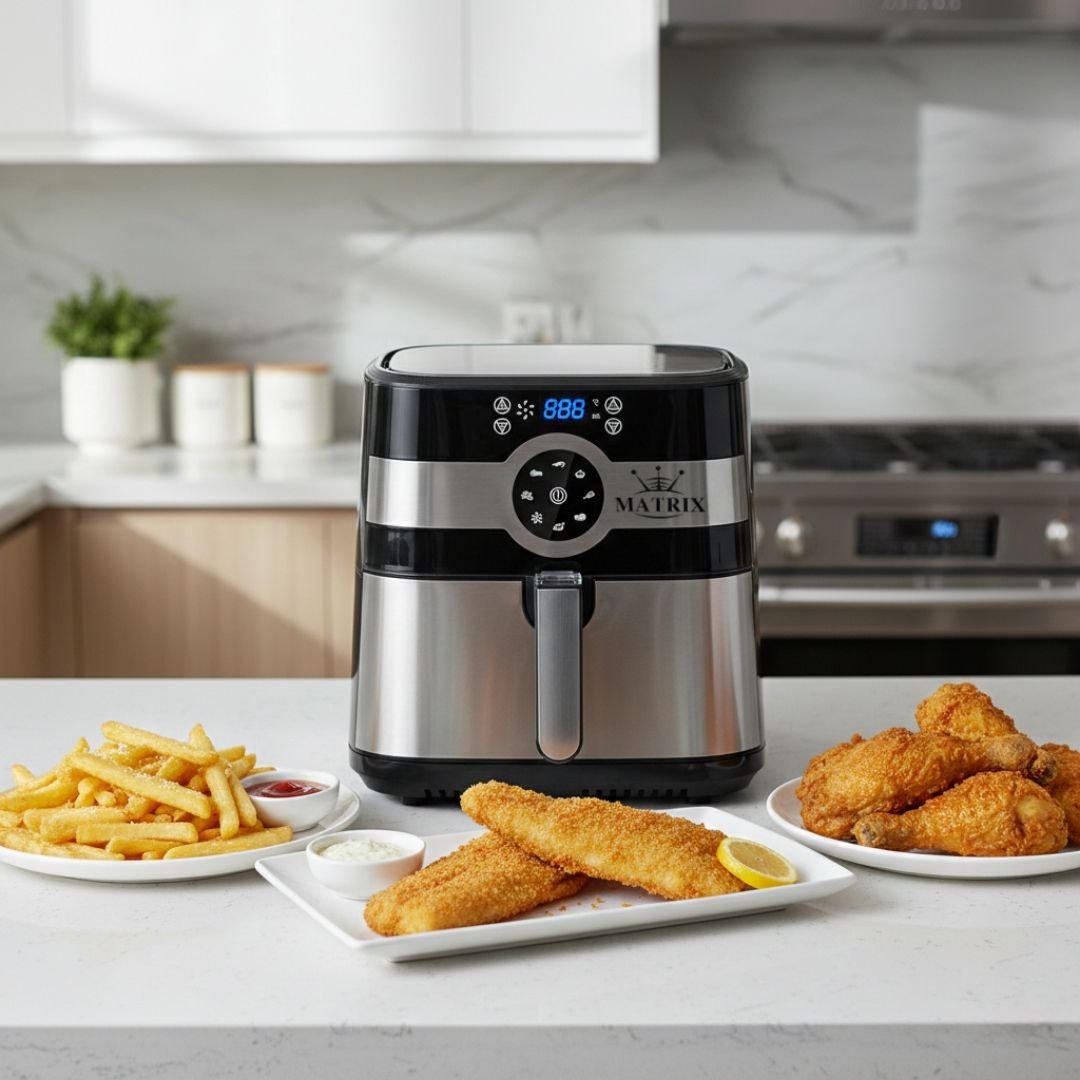 Friteuse Air Fryer sans huile 8L 1800W 8 Programmes Tactile Inox - Matrix MX-821 – Image 2
