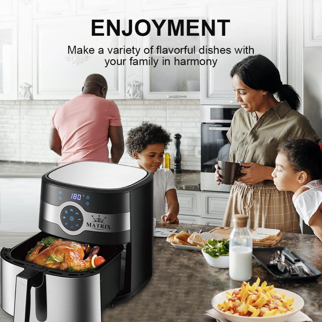 Friteuse Air Fryer sans huile 8L 1800W 8 Programmes Tactile Inox - Matrix MX-821 – Image 4