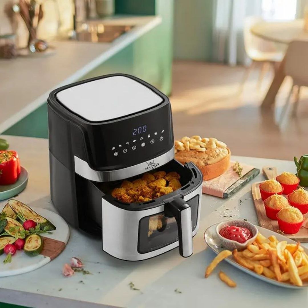 Friteuse Air Fryer sans huile 6.5L 1700W 8 Programmes Tactile Inox - Matrix MX-720 – Image 3