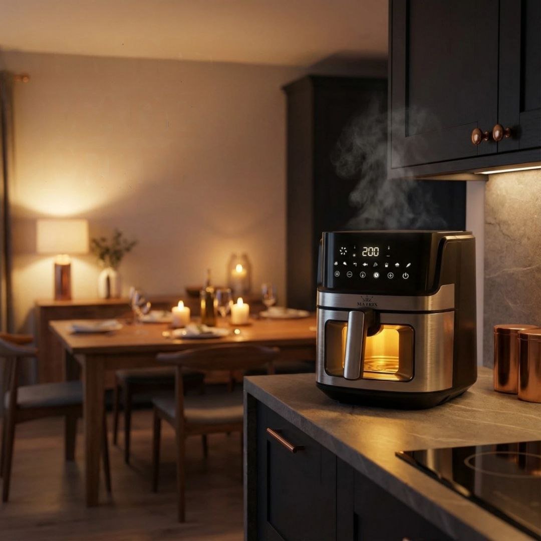 Friteuse Air Fryer sans huile 6.5L 1700W 8 Programmes Tactile Inox - Matrix MX-720 – Image 4
