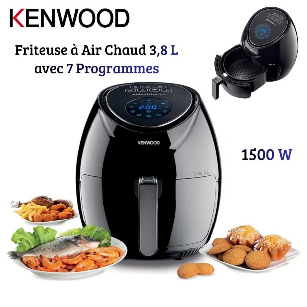 Friteuse Air Fryer sans huile 3.8L 1500W 1.7Kg 7 Programmes avec Écran Tactile - Kenwood kHealthy FRY HFP30