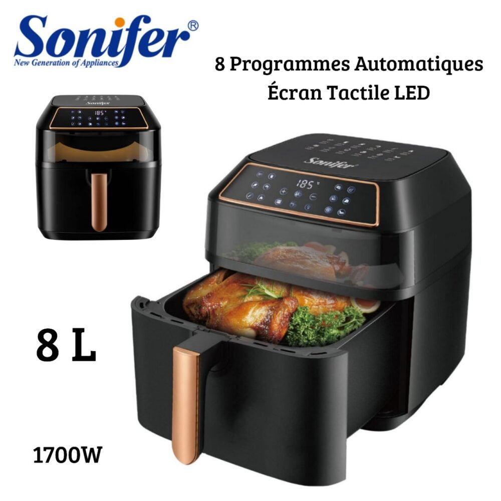 Friteuse Air Fryer 8L 1700W sans huile 8 Programmes avec Écran Tactile LED - Sonifer SF-1030