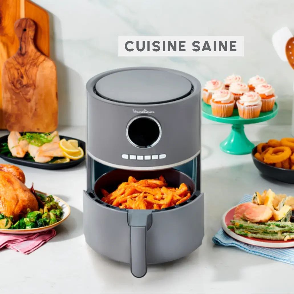 Friteuse Air Fryer sans huile 4.2 1630W 8 Programmes LCD Moulinex Easy Fry Ultra EZ111B10 – Image 2