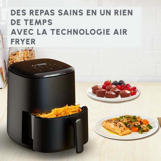 Friteuse sans huile 3L 1300W 10 Programmes avec Écran Tactile - Moulinex Easy Fry Compact EZ145820 – Image 2
