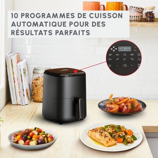 Friteuse sans huile 3L 1300W 10 Programmes avec Écran Tactile - Moulinex Easy Fry Compact EZ145820 – Image 4