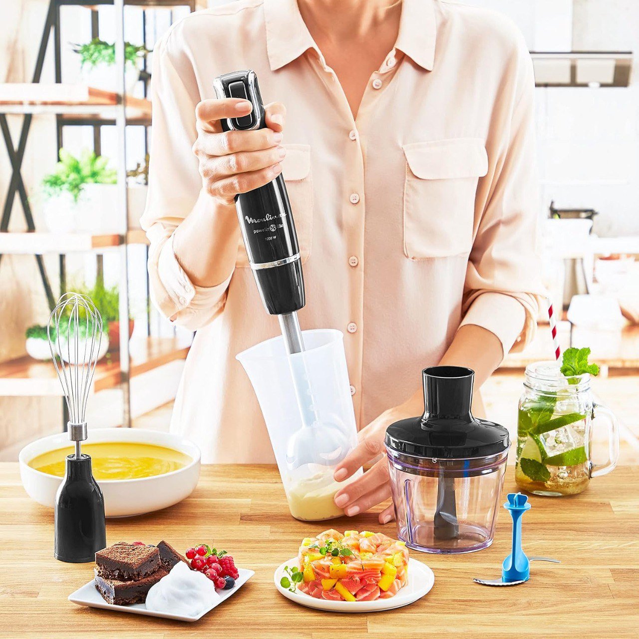 Bras Mixeur Plongeant 4 Accessoires 1000W et 4 Lames - Moulinex infinyforce DD944810 – Image 3