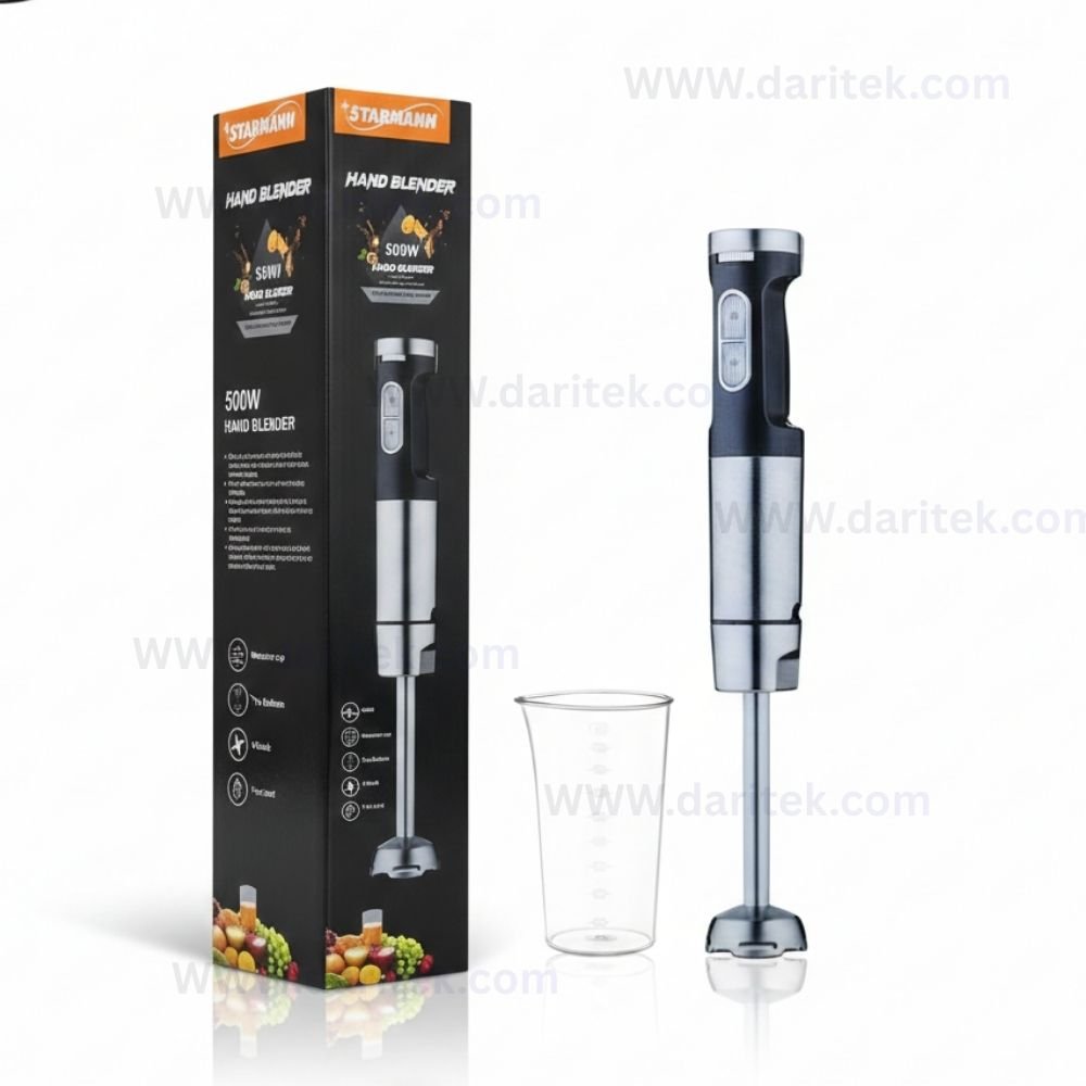 Bras Mixeur 500 W 2 Vitesses Inox Avec Tasse STARMANN HMS-HB21 – Image 2