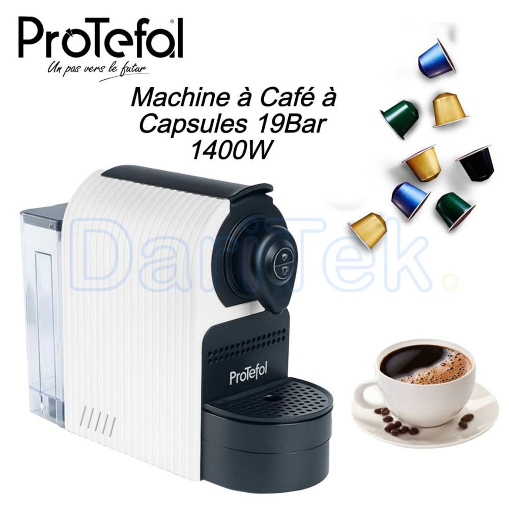 Machine À Café Protefal À Capsules 1400W 19Bar 700ml - Blanc EM-201C