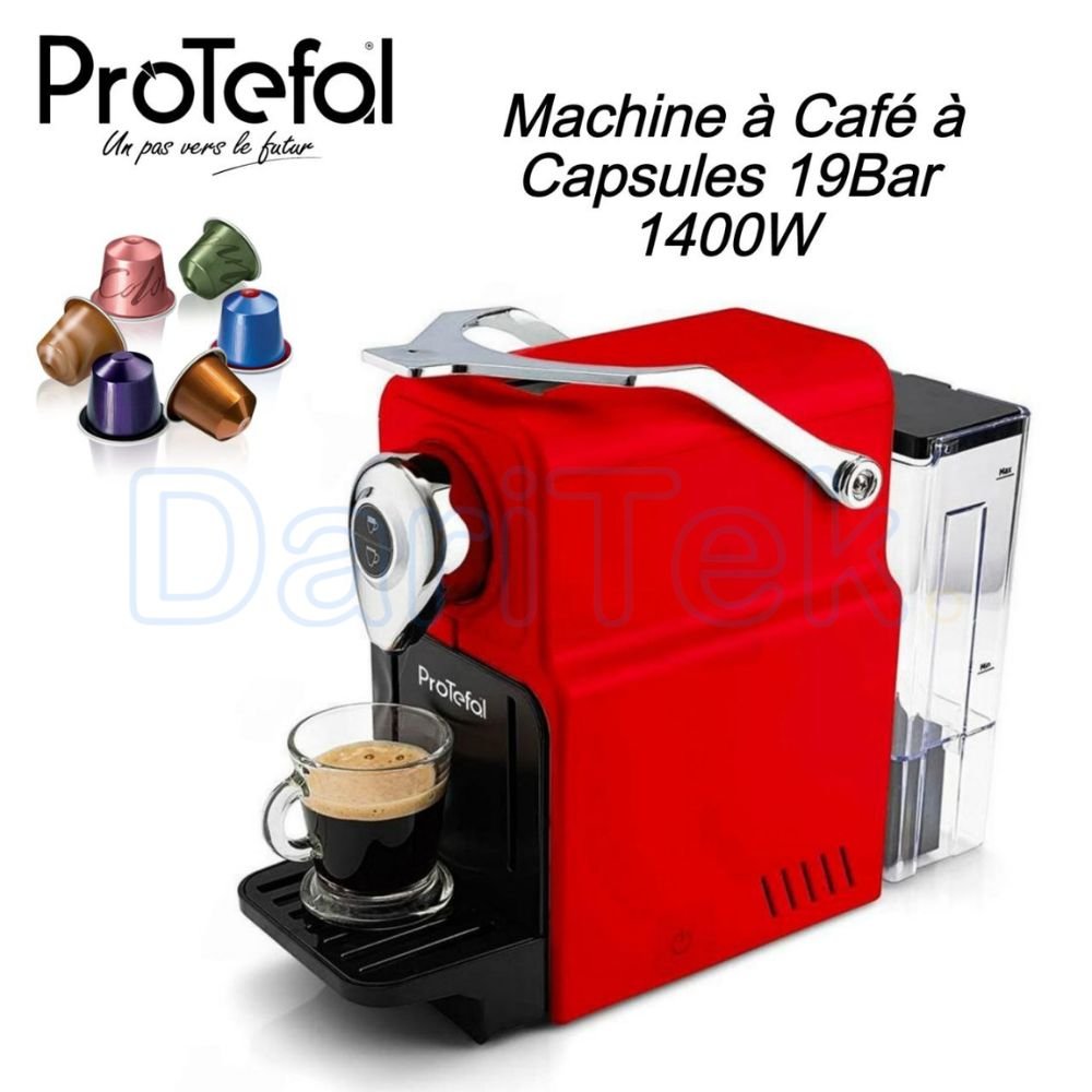 Machine À Café Protefal À Capsules 1400W 19Bar 700ml - Rouge EM-101C