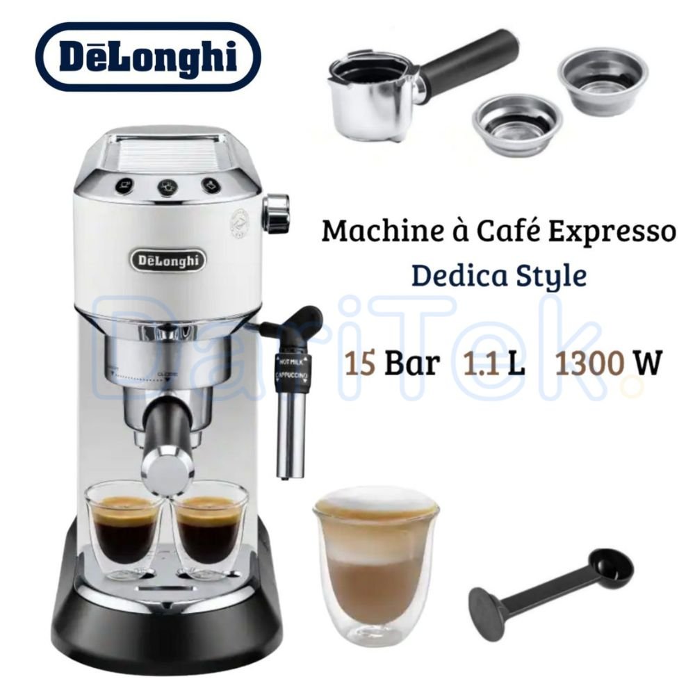 Machine à Café Espresso DELONGHI 15 bars 1300W 1.1 Litres - Dedica Style EC685.W