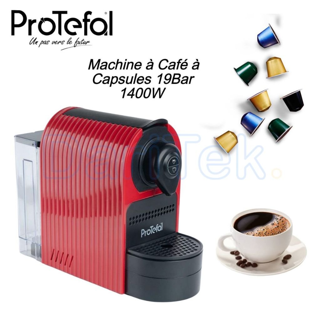 Machine À Café Protefal À Capsules 1400W 19Bar 700ml - Rouge EM-201C