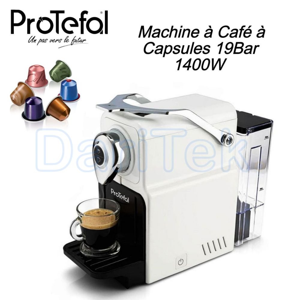 Machine À Café Protefal À Capsules 1400W 19Bar 700ml - Blanc EM-101C