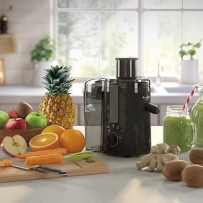 عصّارة كهربائية Moulinex FRUTELIA PLUS بقوة 350 واط وسعة 950 مل مع سرعتين – JU370810 DariTek