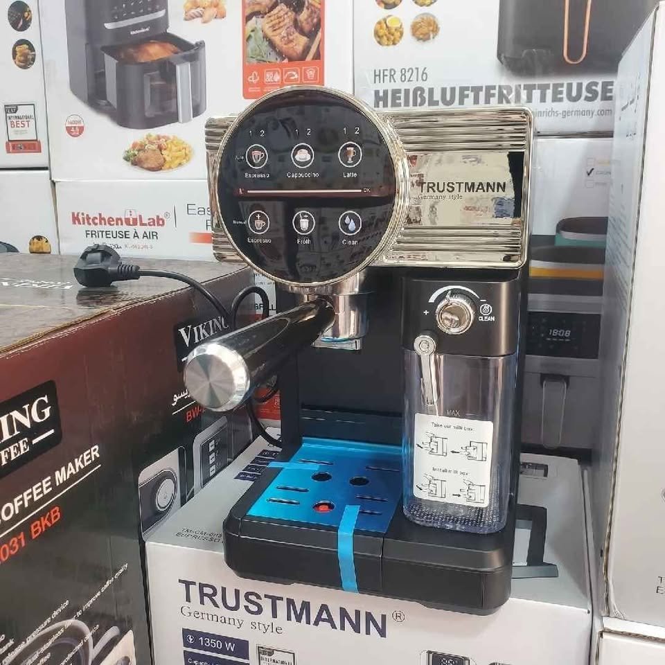 ماكينة قهوة 5 في 1 بضغط 20 بار وقدرة 1350 واط مع خزان حليب و شاشة لمسية - TRUSTMANN TM-CM002 ماكينة قهوة 5 في 1 بضغط 20 بار وقدرة 1350 واط مع خزان حليب و شاشة لمسية - TRUSTMANN TM-CM002 - الصورة 4
