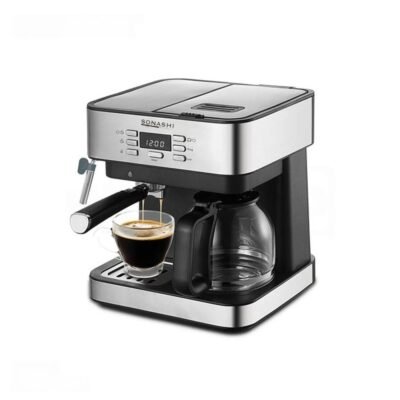 Machine à Café Expresso Sonashi 850W 15 Bars avec Mousseur à Lait et Carafe - SCM-4976 DariTek
