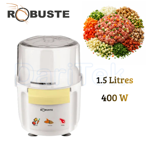 Hachoir Electrique 400W 1.5 Litres avec 2 Lames - Robuste HLS350