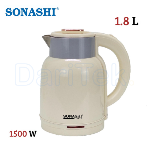غلاية كهربائية بدون سلك 1.8 لتر 1500 واط مع خاصية الحفاظ على الحرارة – Sonashi SKT-1822