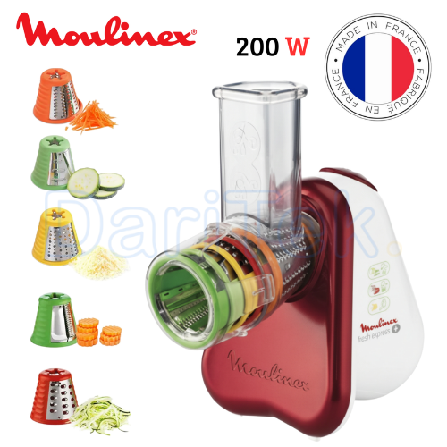 Hachoir Découpe Légumes Électrique 5En1 200W avec 5 Cônes - Moulinex Fresh Express DJ755G32