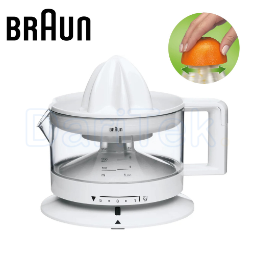 Presse Agrumes Électrique Braun 350 mL 20 W avec Rotation Bidirectionnel et Réglage de Pulpe - CitrusQuick 1 CJ3000