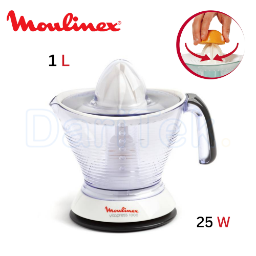 Presse Agrumes Électrique Moulinex 1 Litre 25 W avec Rotation Bidirectionnel - Vitapress PC302B10