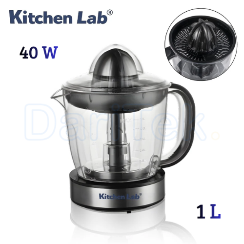 Presse Agrumes Électrique KitchenLab 1 Litre 40W avec 02 Cônes et Rotation Bidirectionnelle - KT-CJ-005