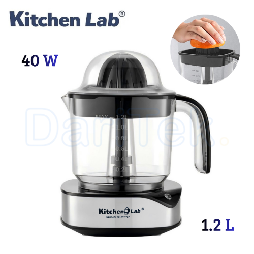 Presse Agrumes Électrique KitchenLab 1.2 L 40W avec 02 Cônes et Rotation Bidirectionnelle - KT-CJ-004