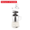 Robot Multifonction 600W 2.4L avec 15 Fonctions et 4 accessoires Moulinex Soleil Ivoire FP345A11 DariTek