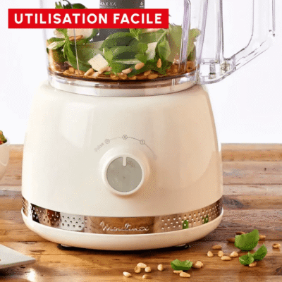 Robot Multifonction 600W 2.4L avec 15 Fonctions et 4 accessoires Moulinex Soleil Ivoire FP345A11 DariTek