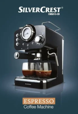 Machine a Café Expresso SilverCrest 20 Bars 1100W 1.2L Poudre et cappuccino - Vintage CM5013-CB DariTek