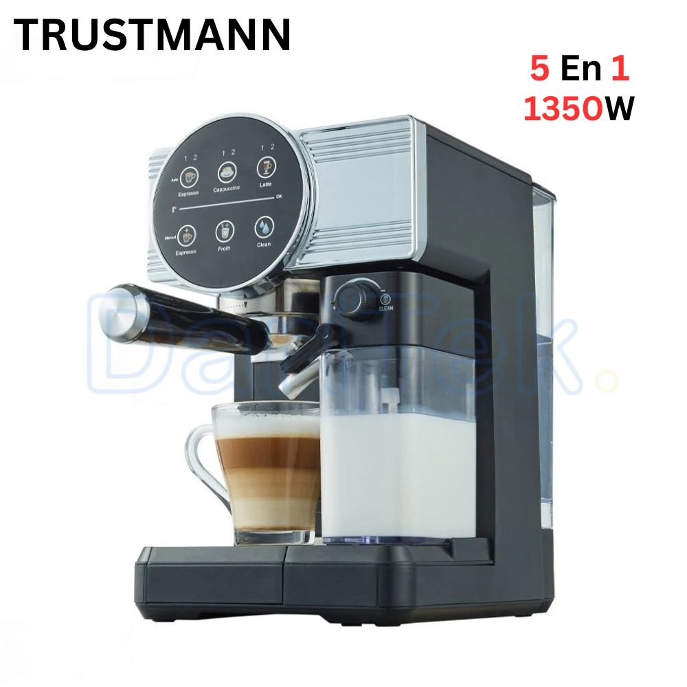 Machine A Café 5 EN 1 TRUSTMANN Tactile 20 Bars 1350W avec Reservoir de Lait Tactile - TM-CM002