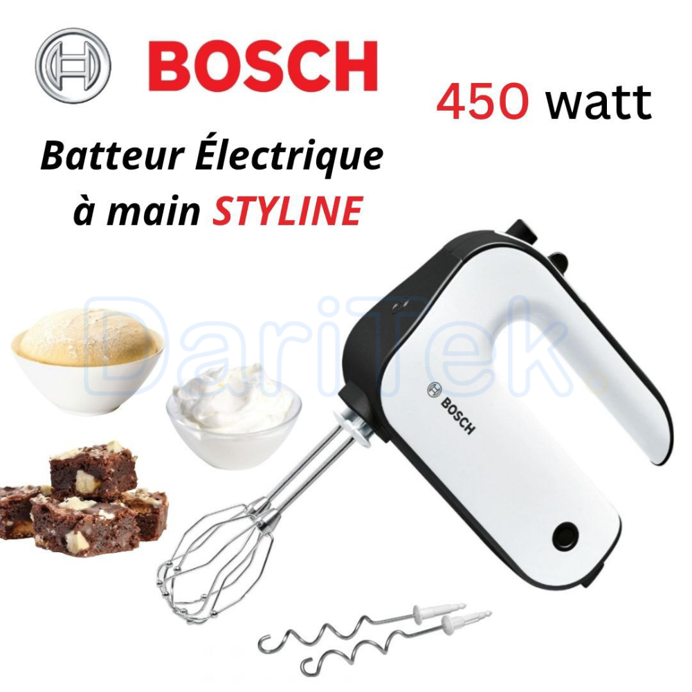 Batteur Électrique À Main 450W avec 5 vitesses - BOSCH Styline MFQ4020
