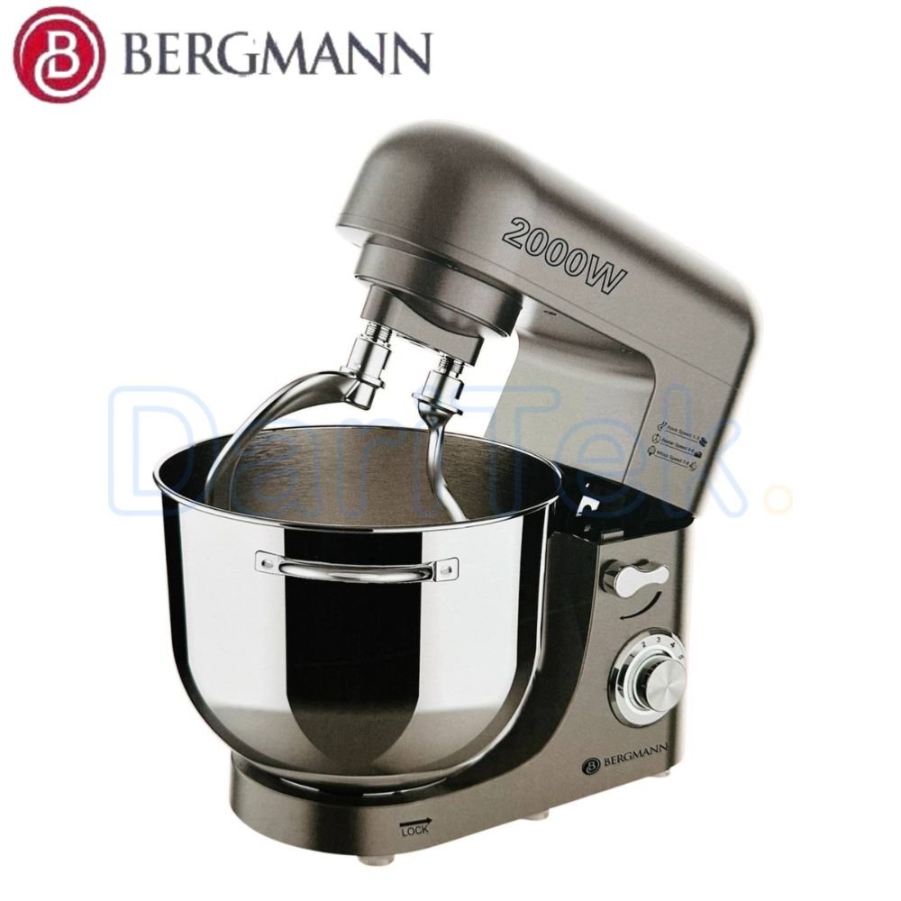 Robot Pétrin Double Crochet 2000 W 8 L 4Kg - Bergmann BSM 3500